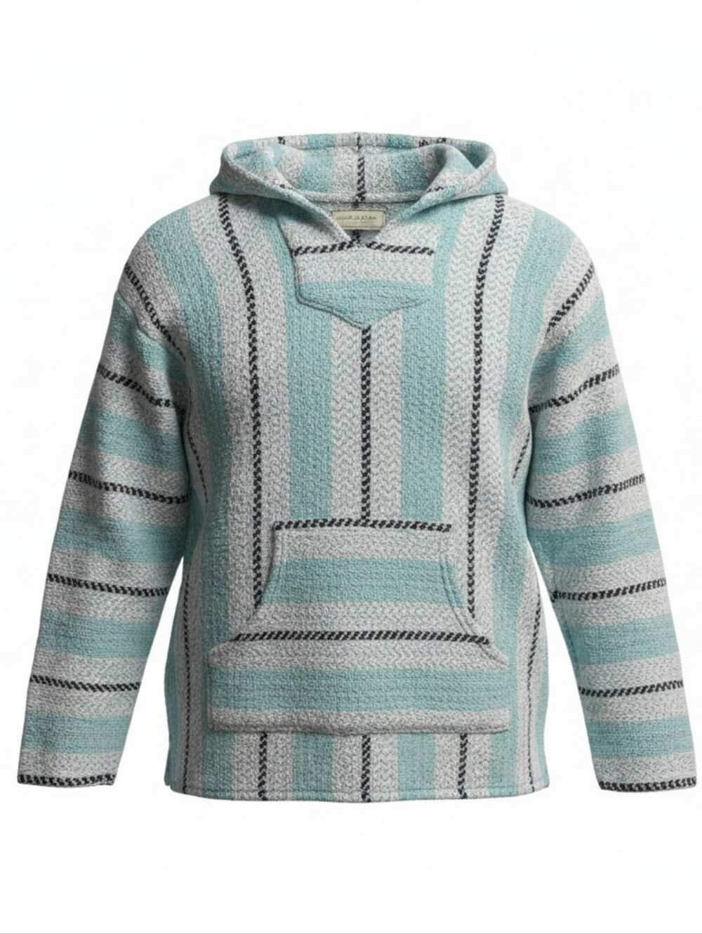 Women's V-Neck Baja Jacket - Mint & Cream Stripe